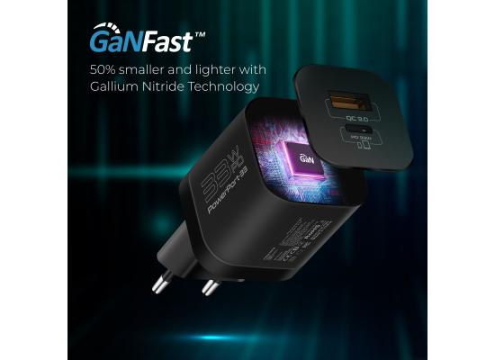 Promate PowerPort-33W Power Delivery GaNFast™ Charging Adapter  